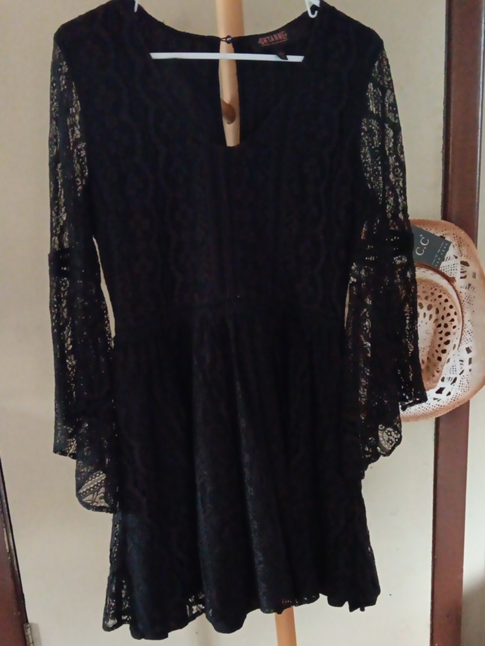 Shyanne Black Lace Long Sleeve Fit & Flare Dress